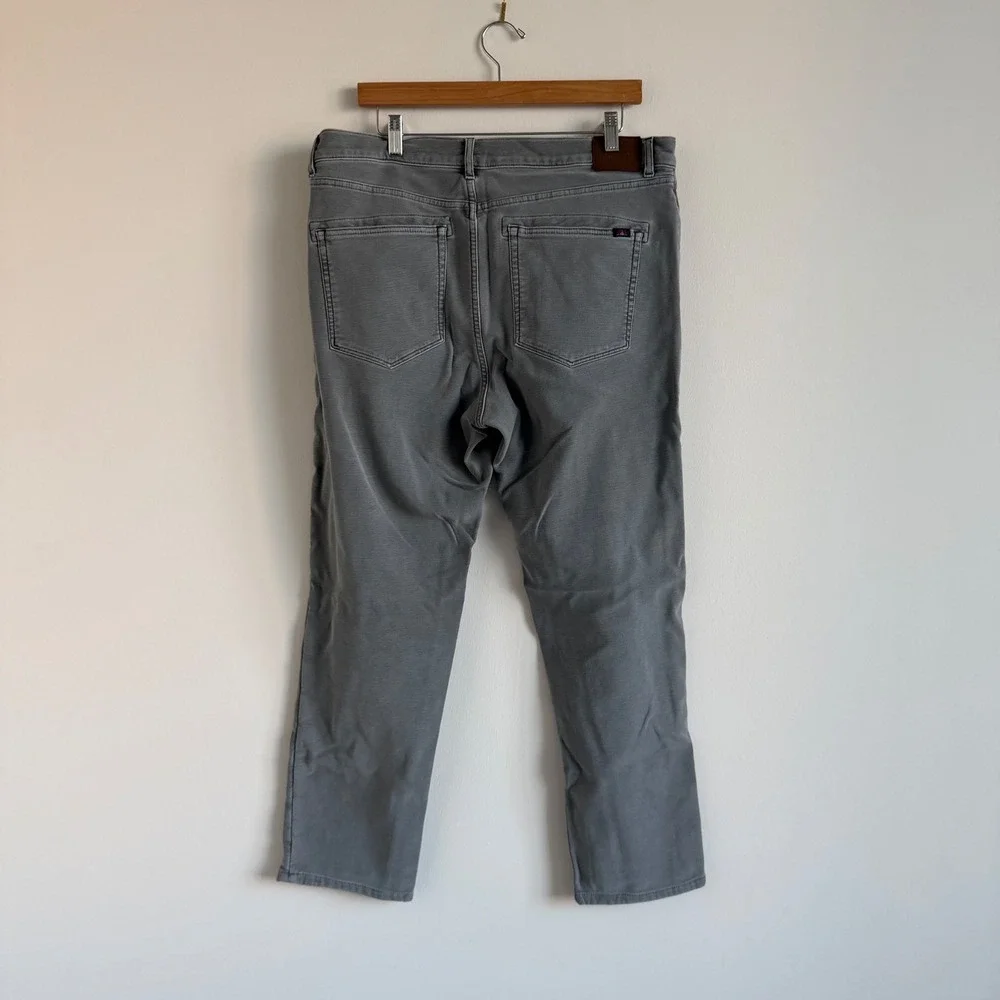 Men's Faherty Stretch Terry 5-Pocket Pants Size 38 in Grey‎